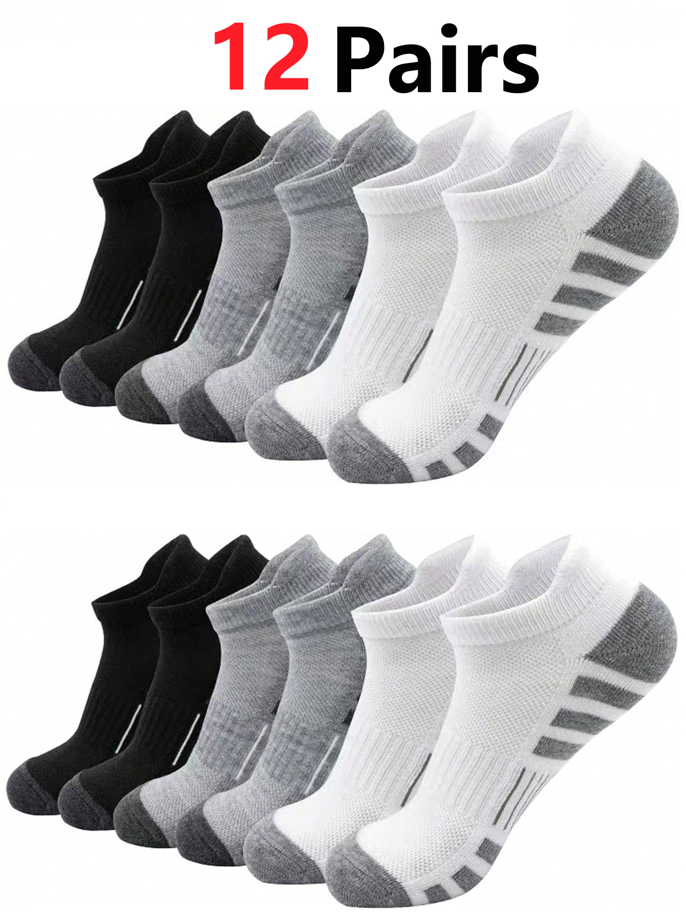 12 Pairs Cushioned Breathable  - Athletic Sock Cushion review and price