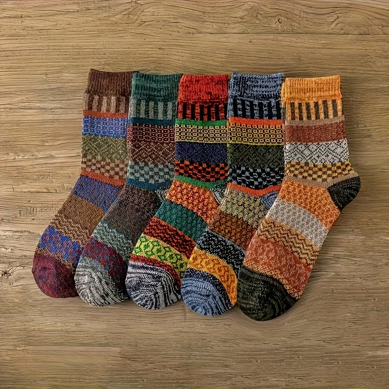 5 pairs of retro ethnic style  - Thermal Sock Winter review and price