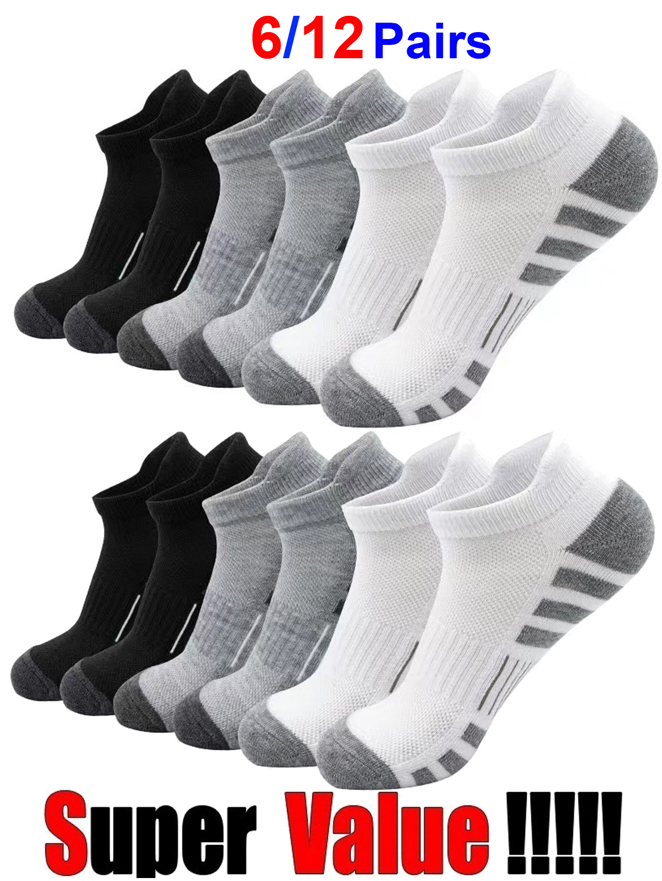 6/24 Pairs Cushioned Breathabl - Athletic Sock Cushion review and price