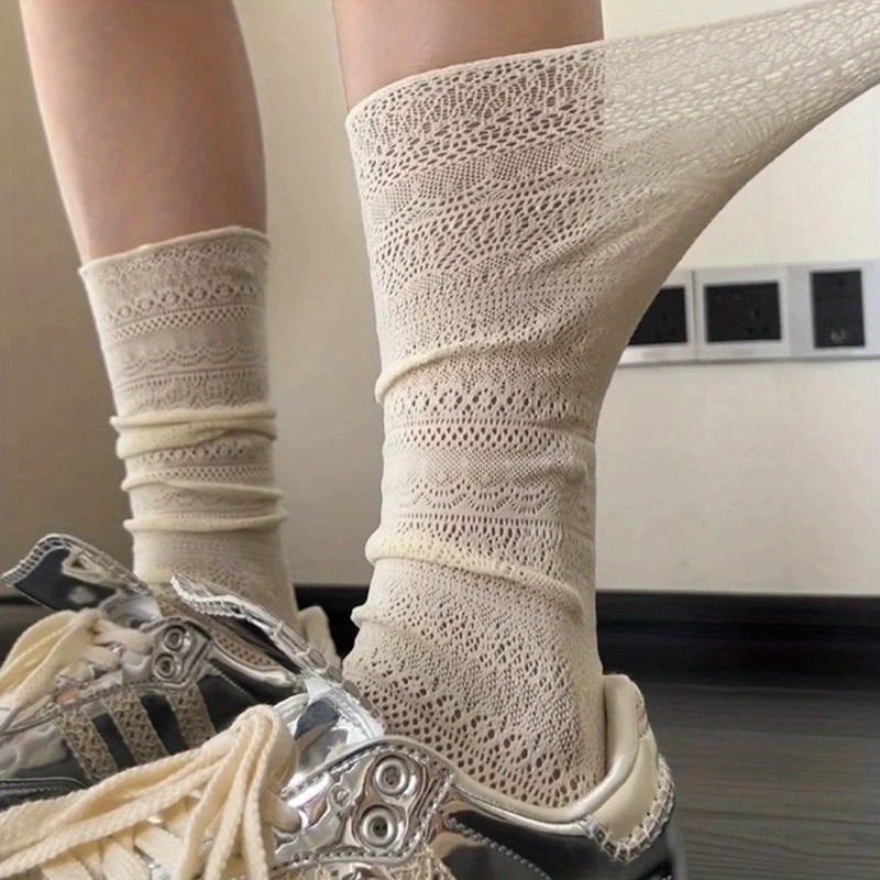 1/4 Pairs Women Lace Trimmed K - Knee High Sock Women review and price