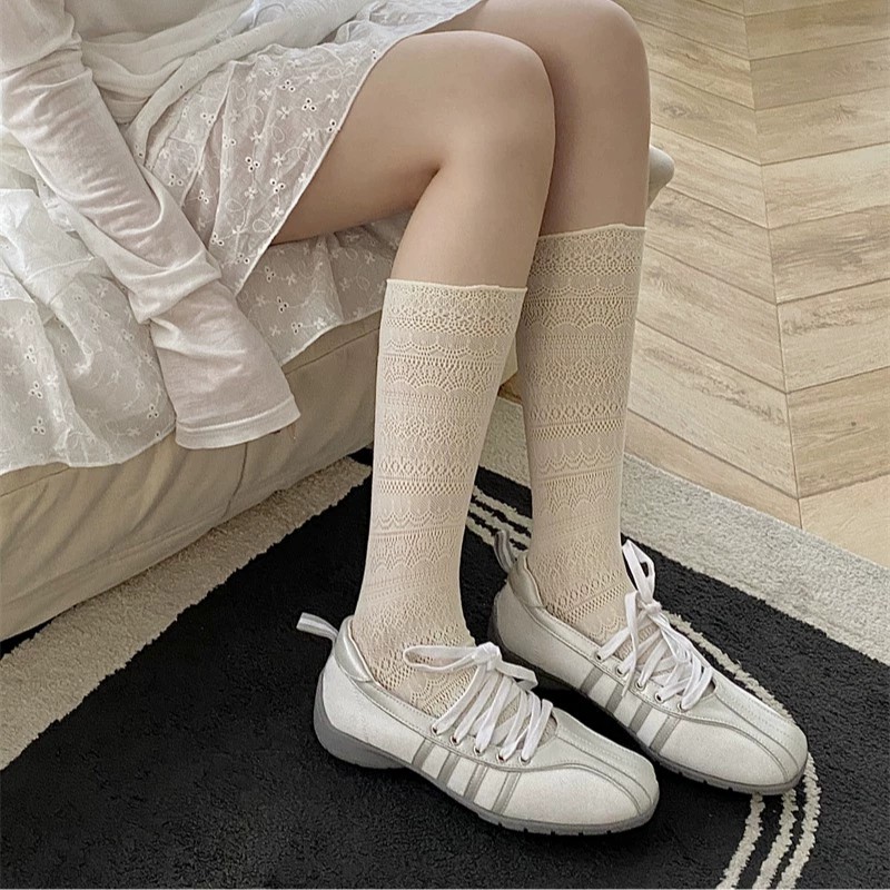 1/4 Pairs Women Lace Trimmed K - Knee High Sock Women review and price