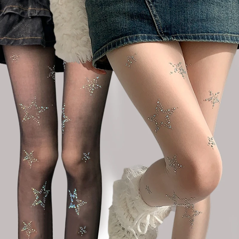 Y2k Star Diamond Rhinestone Fi - Fishnet Stocking Women review and price