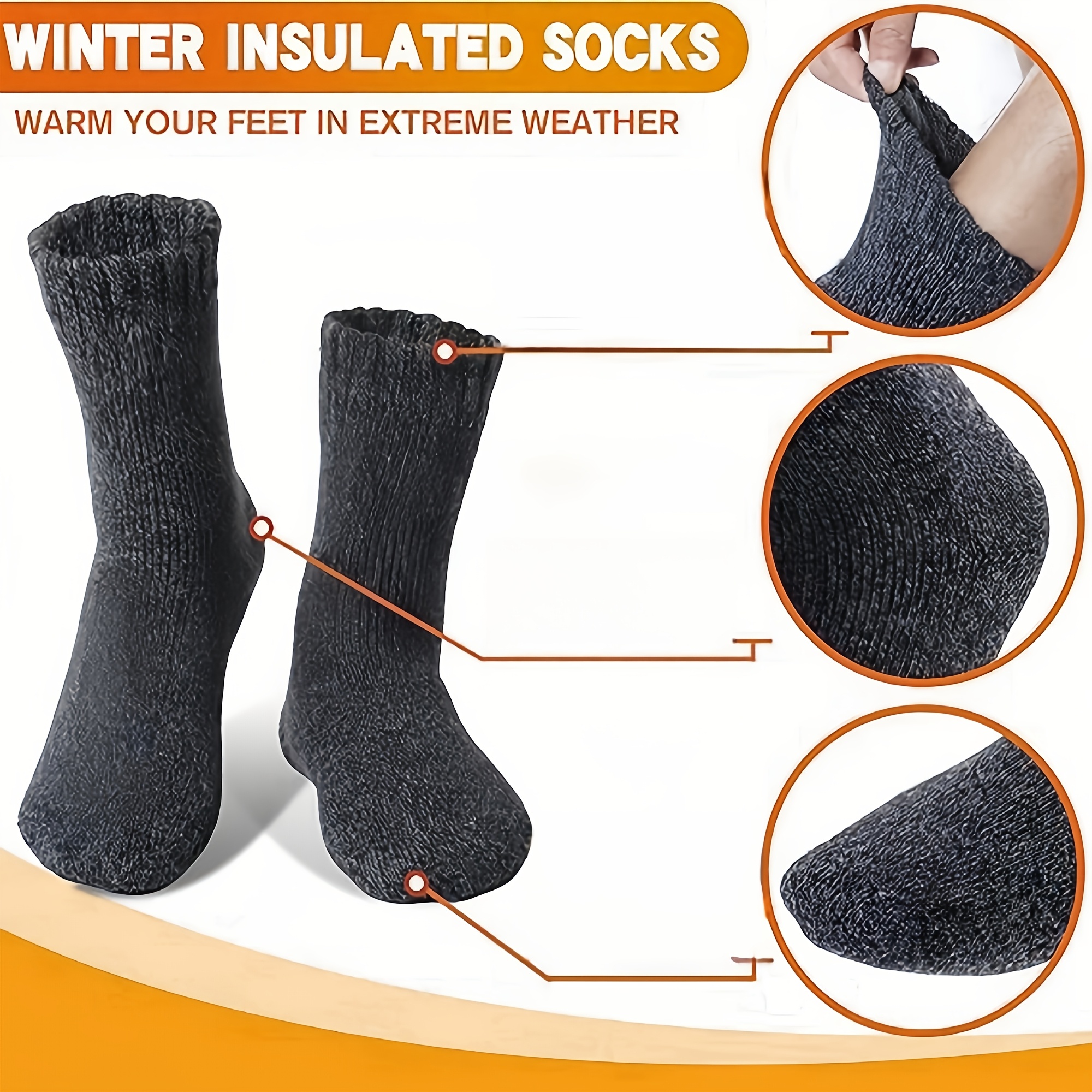 Three Pairs of Men'S Black Soc - Thermal Sock Winter review and price